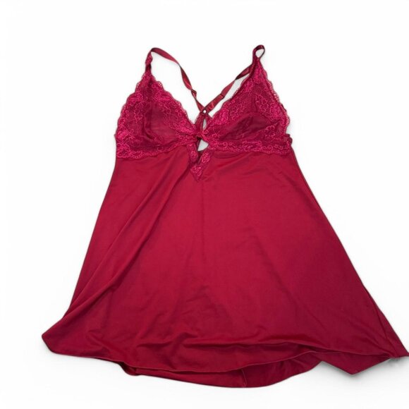 Torrid Size XL Burgundy Lace babydoll slip dress with adjustable cross straps. - Picture 2 of 7